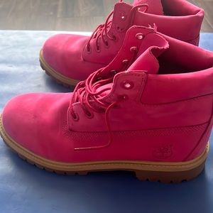 Pink timberland boots